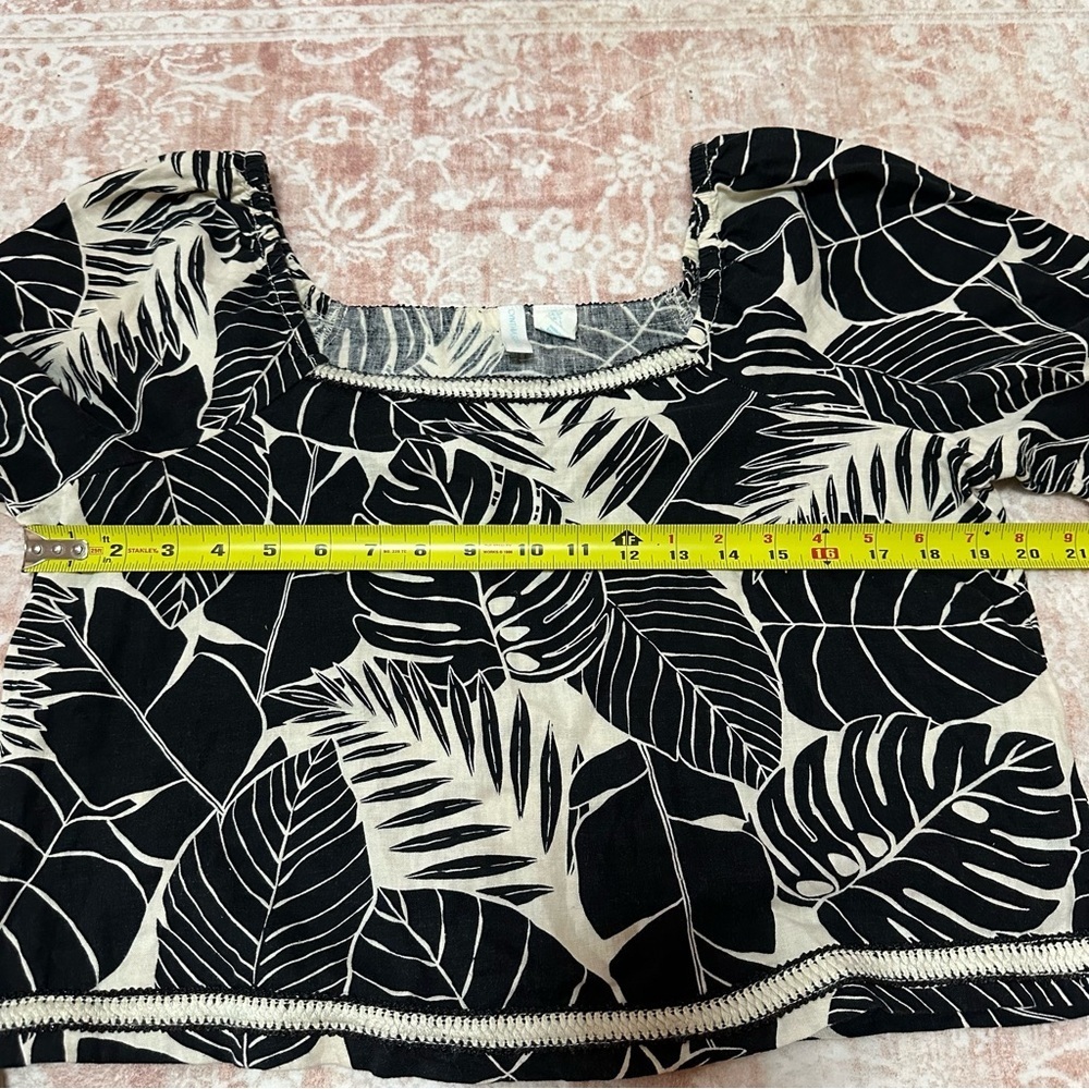 Linen 🖤 Banana Leaf Balloon Sleeve Blouse - Picture 10 of 11